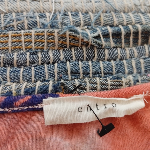 Entro Tie Dye Fringe Short Sleeve Shirt Medium - Picture 3 of 8